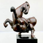 Fons Bemelmans, 'Springend Paard', brons 85 cm h